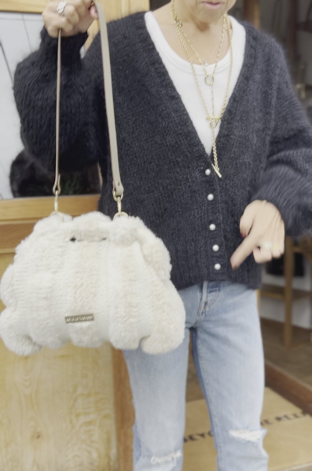 【棒針キット】Moco / モコ オフホワイト ※ストラップオプション