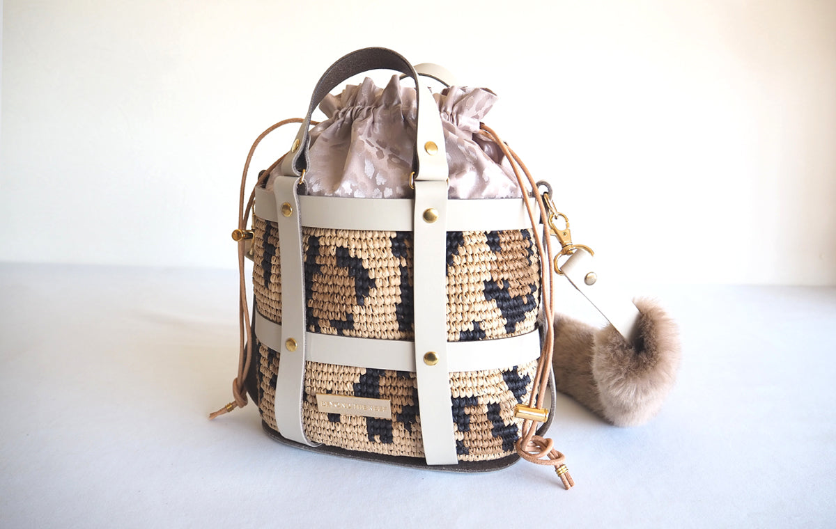 【かぎ針キット】Leopard インナー単品 プチレザーバスケット&エリッセ
