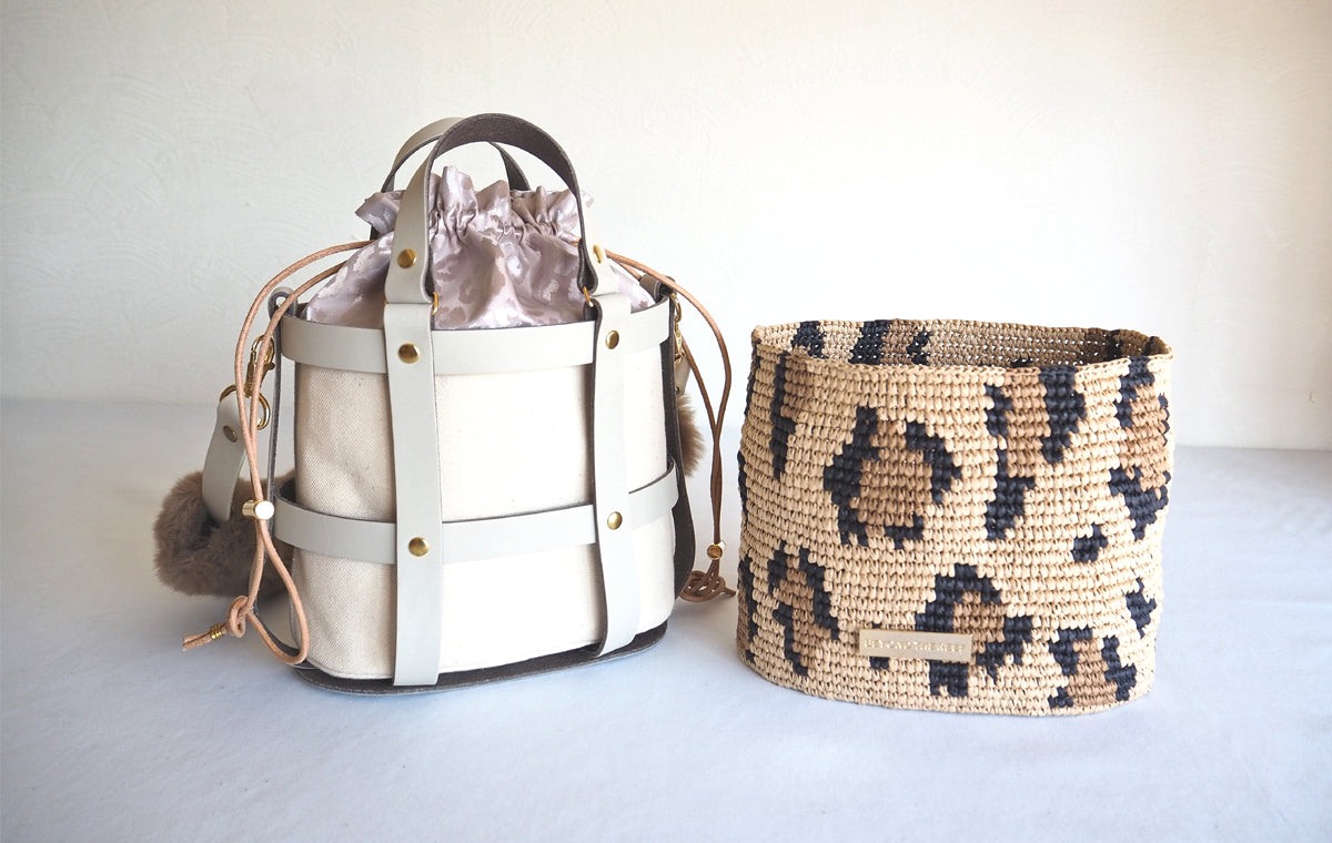 【かぎ針キット】Leopard インナー単品 プチレザーバスケット&エリッセ