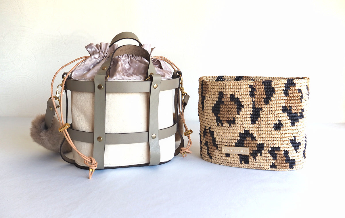 【かぎ針キット】Leopard インナー単品 プチレザーバスケット&エリッセ